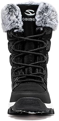 HOBIBEAR Kids Winter Snow Boots Waterproof Outdoor Warm Faux Fur Lined Shoes