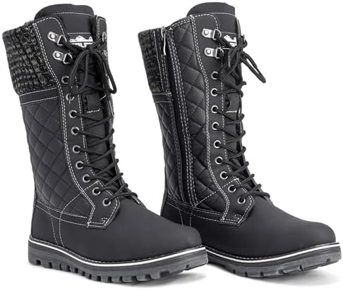 POLAR Womens Faux Fur Warm Thermal Waterproof Outdoor Walking Snow Winter Rubber Sole Calf Boots
