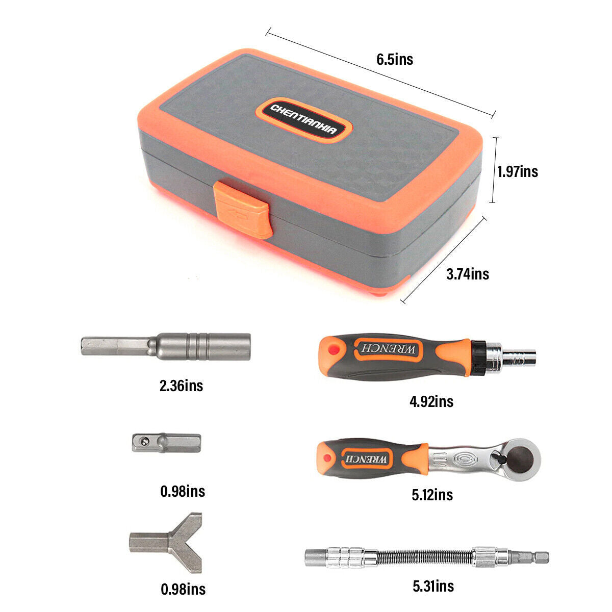 38Pcs Set Rachet Screwdriver Bit Set Socket Slotted Phillips Pozi Torx Hex Tool