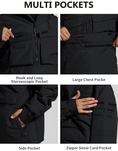 GSOU SNOW Men Snowboard Jacket Ski Snow Jacket Pullover Waterproof