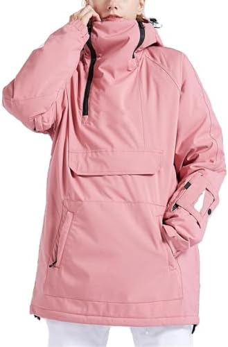 Womens Ski Snow Anorak Jacket Waterproof Windproof Warm Snowboarding Winter Coat with Hood