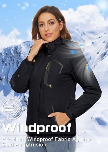 TACVASEN Women's Winter Coats Waterproof Snow Ski Jacket Warm Fleece