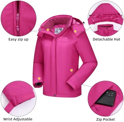 CAMEL CROWN Women's Ski Jacket Winter Snow Coat Waterproof Female Jackets