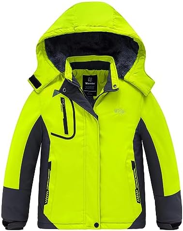 wantdo Girls Winter Ski Coat Fleece Snowboarding Jacket Waterproof 10000mm