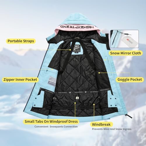 Womens Snowboard Jacket Baggy Ski Coat Snow with Hood