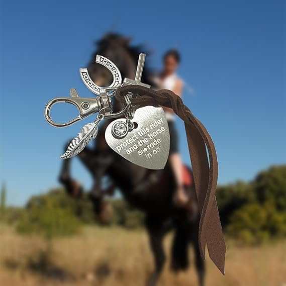 Protect This Rider and The Horse She Rode in On-Saddle Charm, Saddle Heart Charm, Equestrian Riding Gift,Horse Lovers Gifts