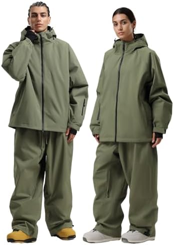 GSOU SNOW Mens Womens Snow Ski Jacket Baggy Snowboard Waterproof Insulated