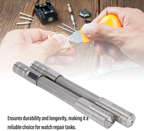 Stainless Steel Double Ended Pin Vise, Manual Hand Drill for Watch Repair, Jewelry Making, DIY Craft Tool with Ergonomic Textured Surface
