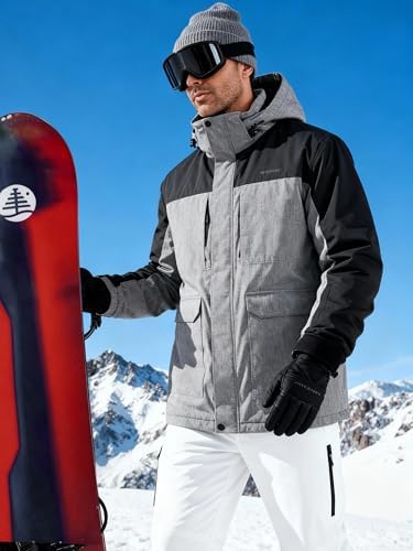 Men's Winter Waterproof Ski Snow Jacket with Hood