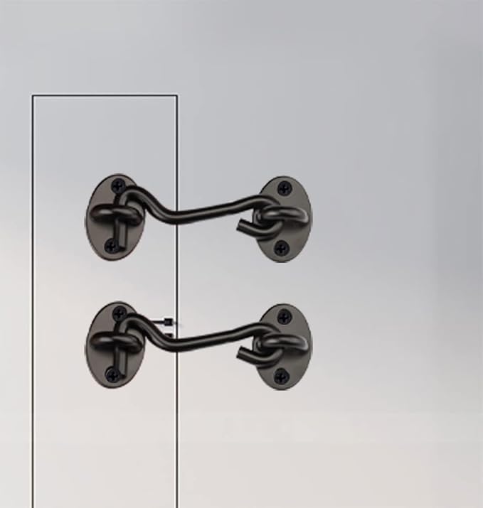 4” Barn Door Lock, Barn Door Latch, Heavy Duty Solid Thicken Stainless Steel Gate Latch Lock, Add More Security and Privacy. Cabin Hooks and Eye Latch Best for Barn Door, Bathroom