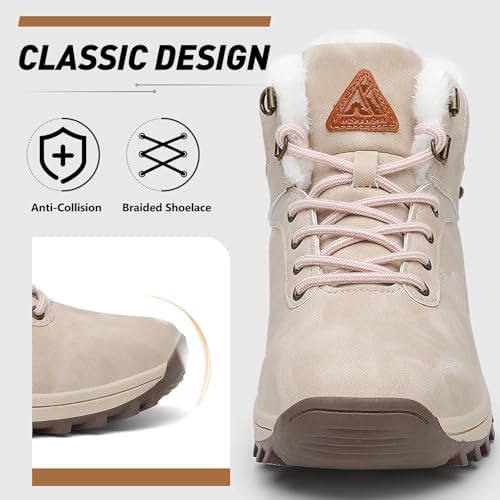 Mishansha Snow Boots for Women Warm Winter Hiking Boots Size 5.5-10.5