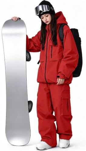 Women's Snow Snowboard Suits Insulated Snowsuits Baggy Ski Jacket and Pants