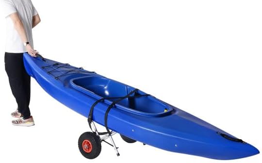 Kayak Cart - Canoe Dolly with Airless Tires, Aluminum Frame, and 140lb Capacity for Transporting Jon Boats, Paddleboards, SUP by Rad Sportz (White)