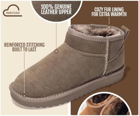 Project Cloud 100% Genuine Leather Womens Boots Ankle Boots for Women Shoes