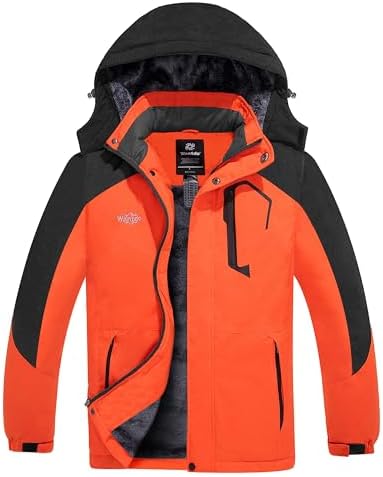 wantdo Men's Softshell Waterproof Polar Fleece Breathable Climbing Ski Coat