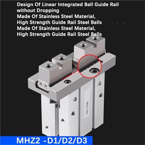 1PCS MHZ2 Pneumatic Finger Cylinder Parallel Gripper MHZ2-10/16/25/32/40D1/D2/D3 Side Thread Aluminium Clamps(MHZ2-16D1)