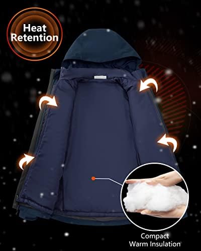 33,000ft Men's Hooded Waterproof 3 in 1 Snow Ski Jacket Winter Puffer Coat