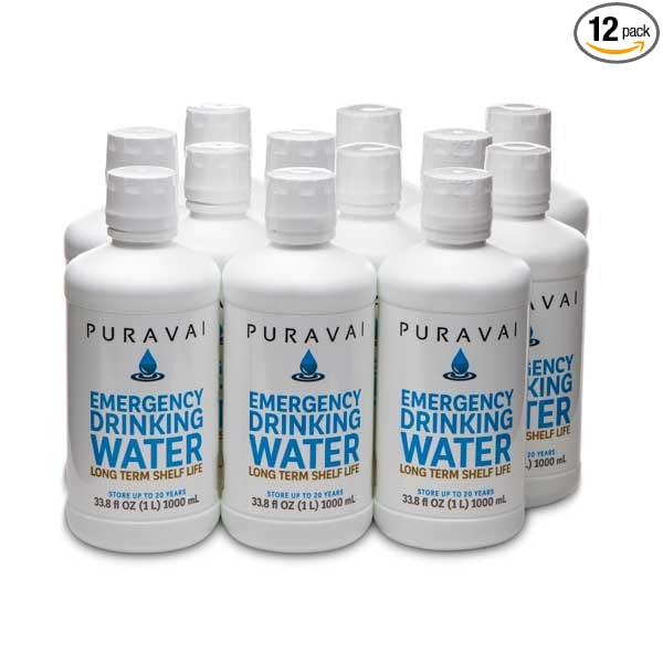 Ready Harvest – Puravai Emergency Drinking Water | 12-Pack (1L Bottles) | 20-Year Shelf Life | Emergency Water Supply (12-Pack (12 × 1L Bottles))