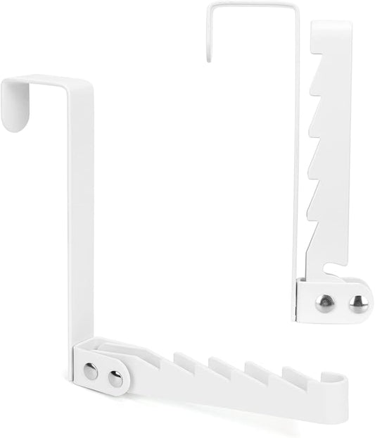FYY Over The Door Hooks Hanger, 1 Pack Collapsible Folding Over The Door Organizer Rack Space Saving Hanging Storage Hanger for Clothes, Coats, Towels for Bedroom Bathroom White-1PCS 6.02 inch