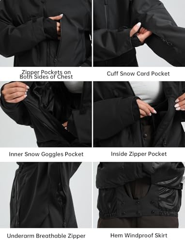 GSOU SNOW Snowboard Jacket Mens Womens Ski Jacket Baggy Snow Hoodie Coat
