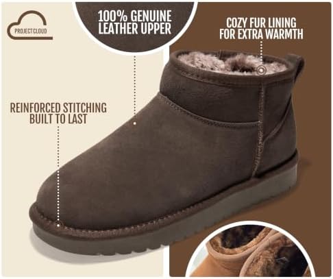 Project Cloud 100% Genuine Leather Womens Boots Ankle Boots for Women Shoes