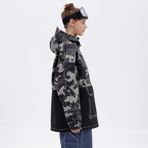 SNOWVERB Loose Fit Snowboard Insulated Ski Jacket Snow Coat for Mens Womens