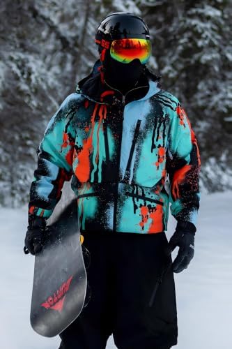 GSOU SNOW Snowboard Jacket Mens Womens Ski Jacket Baggy Snow Hoodie Coat