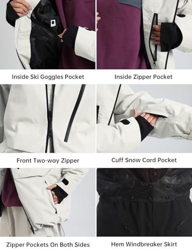 GSOU SNOW Men's Snowboard Jacket Waterproof Ski Coat Winter Snow Shell