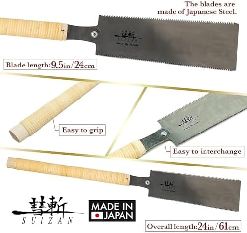 SUIZAN Ryoba Double Edge Saw 9.5" Assembly ver - Japanese Pullsaw Hand Saws