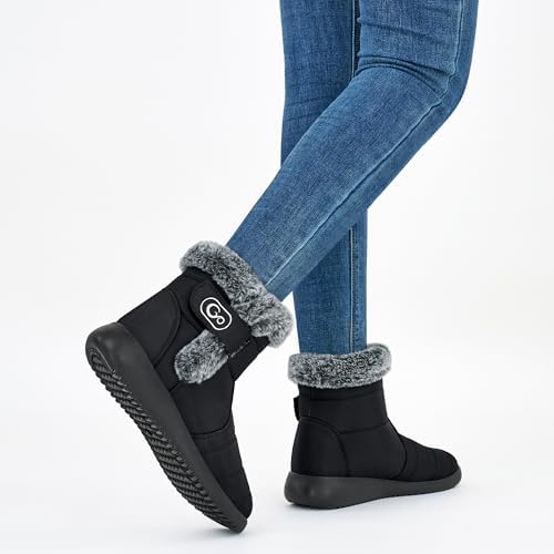 Winter Snow Boots for Women: Comfortable Warm Fur Lined Ankle Booties Non Slip Waterproof Boots for Outdoor Walking