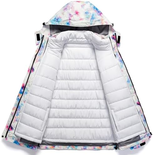 Women's 3 In 1 Waterproof Ski Jacket Windproof Snowboarding Jacket Warm Winter Snow Coat Raincoat