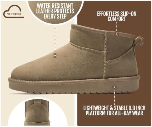 Project Cloud 100% Genuine Leather Womens Boots Ankle Boots for Women Shoes