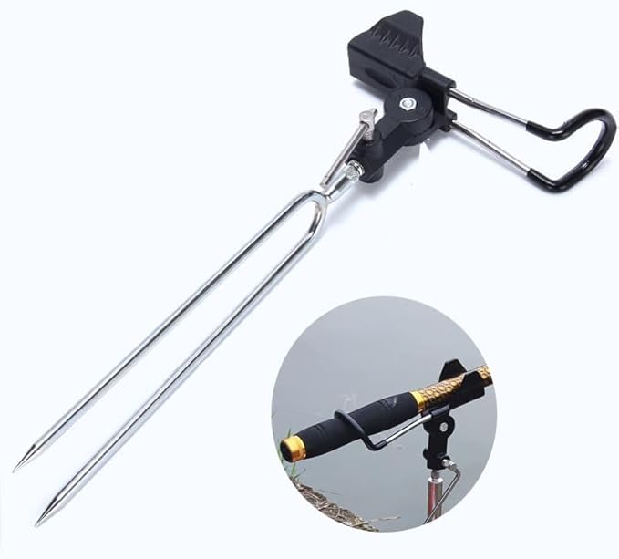 Stedan 2 Pack Fishing Rod Holders, Ground Fishing Rod Pole Brackets, 360 ° Adjustable & Detachable Easy to Carry Folding Fishing Equipment on Lakes, Rivers