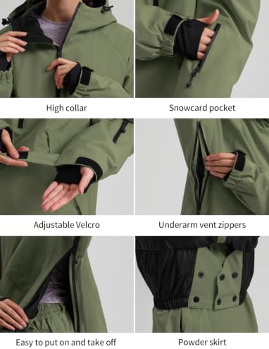 GSOU SNOW Mens Snow Jacket Womens Baggy Snowboard Ski Jacket Waterproof