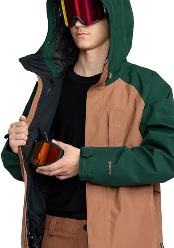 Volcom Men's Dua Gore-tex Insulated Snowboard Jacket – Waterproof Snow Jacket With Zip Tech