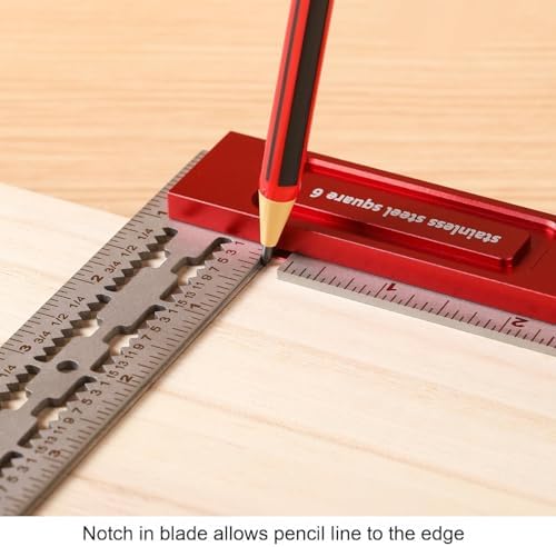 Precision Woodworking Square, Woodworking Scriber Marking Line Ruler 6inch