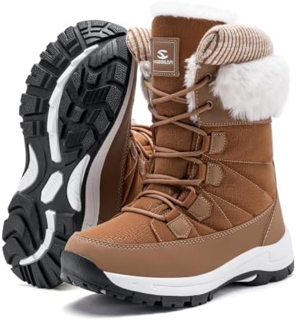 HOBIBEAR Women's Winter Snow Boots Waterproof Warm Mid Calf Lightweight