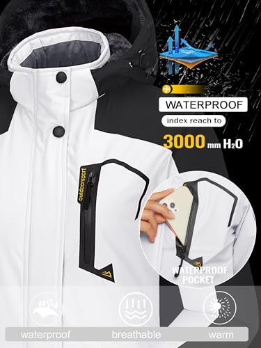 TACVASEN Women's Winter Coats Waterproof Snow Ski Jacket Warm Fleece