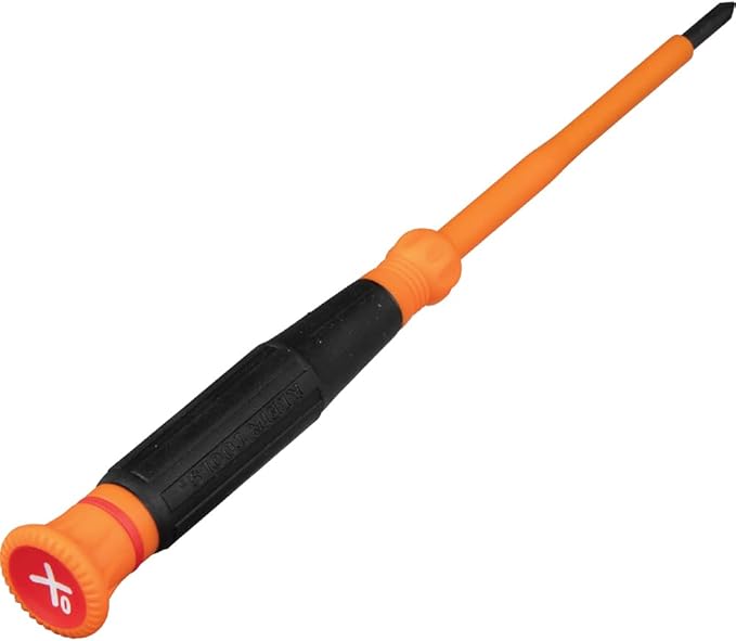 Klein Tools 6233INS Insulated Precision Screwdriver, #0 Phillips Mini Electrician Screwdriver, 1000-Volt, Cushion-Grip Handle