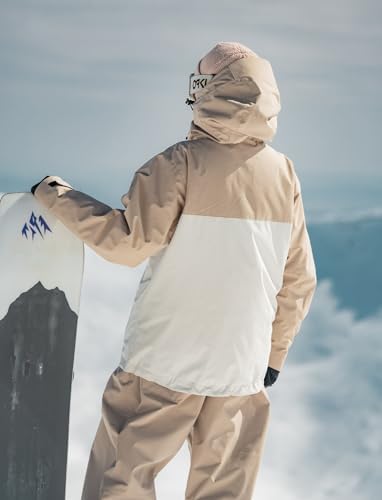 GSOU SNOW Mens Womens Baggy Snowboard Jacket Asym-Zip Ski Jacket