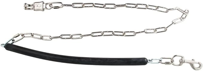 Dura-Tech Horse Cross Tie | 33-75 Inch Adjustable Length | Quick Release Panic Snap | Chew-Resistant Rubber Section | Converts to Trailer Tie