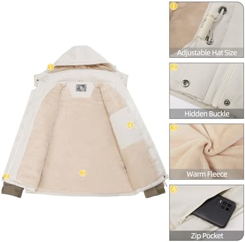 CAMEL CROWN Women's Ski Jacket Winter Snow Coat Waterproof Female Jackets
