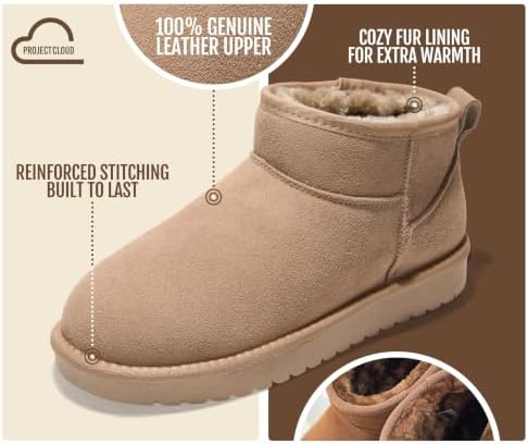 Project Cloud 100% Genuine Leather Womens Boots Ankle Boots for Women Shoes