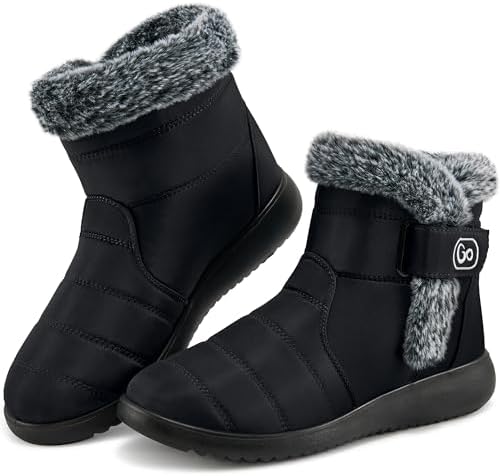 Winter Snow Boots for Women: Comfortable Warm Fur Lined Ankle Booties Non Slip Waterproof Boots for Outdoor Walking
