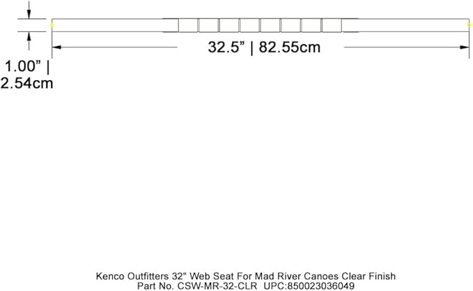 Kenco Outfitters 32" Web Seat for Mad River Canoes - Clear Finish