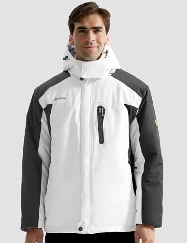 GEMYSE Men's Winter Ski Jacket Waterproof Snow Coat with Detachable Hood