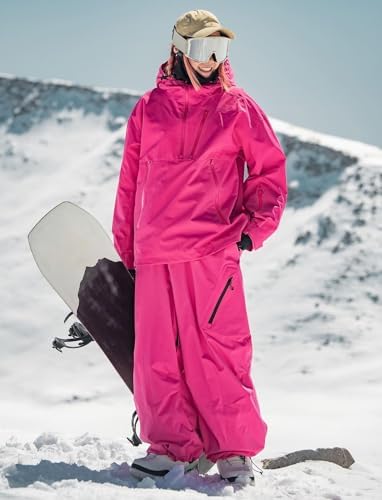 GSOU SNOW Womens Ski Jacket and Pants Set Baggy Snowboard Jacket Snow Suit