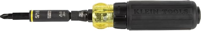 Klein Tools 32500HDRT KNECT Ratcheting Screwdriver, Multi-Bit Screwdriver / Nut Driver, Impact Rated 11-in-1 Tool with Phillips, Slotted, Square and Torx Tips