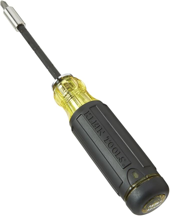 Klein Tools 32303 Multi-Bit Screwdriver / Nut Driver, Impact Rated 14-in-1 Magnetic Screwdriver Set Phillips, Slotted, Square, Combo, Torx