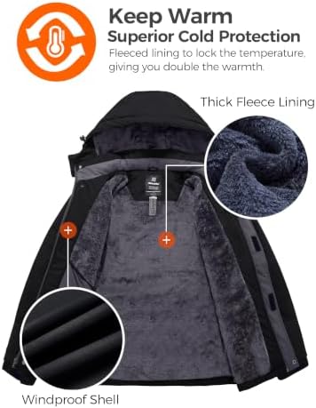 Wantdo Men's Ski Jacket Waterproof Warm Winter Snow Coat Snowboard Jacket